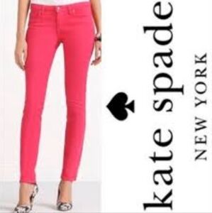 Kate Spade hot pink play hooky cropped jeans. 25" inseam.